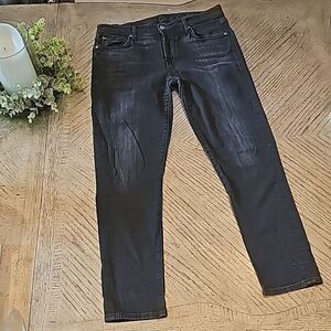 7 for all mankind black skinny boyfriend jeans size 28